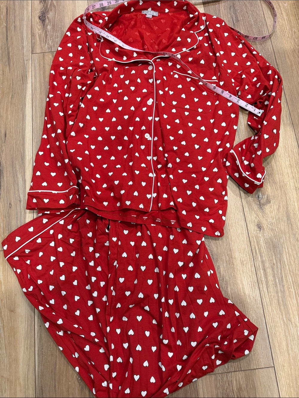 NWOT XL J. Crew Dreamy Cotton Pajamas pants set in heart print PJ’s